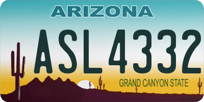 AZ license plate ASL4332