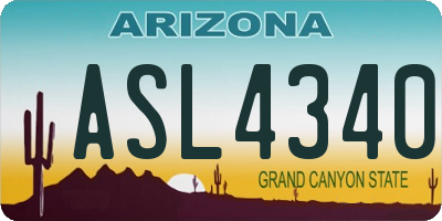 AZ license plate ASL4340