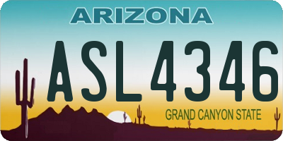 AZ license plate ASL4346