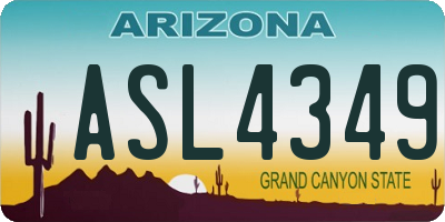 AZ license plate ASL4349