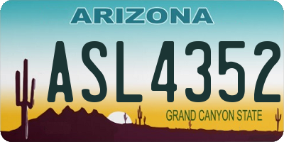 AZ license plate ASL4352