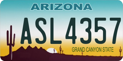 AZ license plate ASL4357