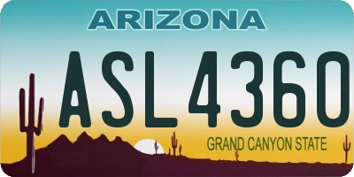 AZ license plate ASL4360