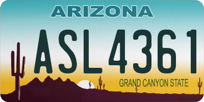 AZ license plate ASL4361