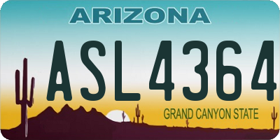 AZ license plate ASL4364