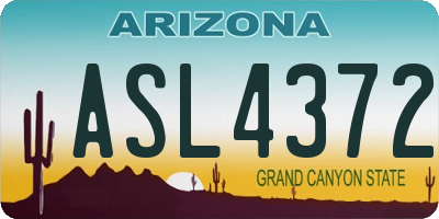 AZ license plate ASL4372