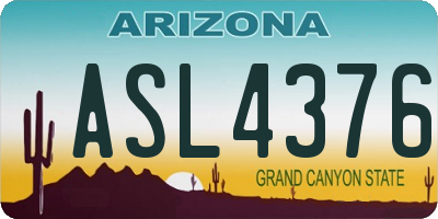 AZ license plate ASL4376