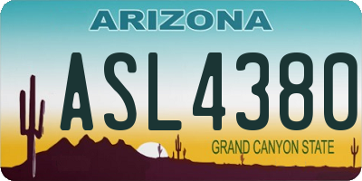 AZ license plate ASL4380