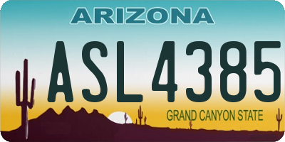AZ license plate ASL4385