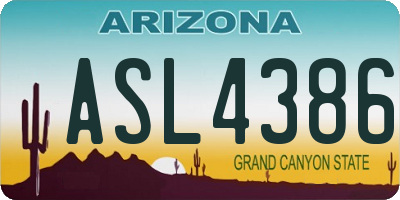 AZ license plate ASL4386