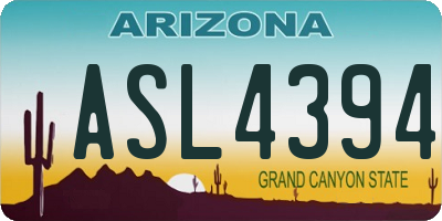 AZ license plate ASL4394