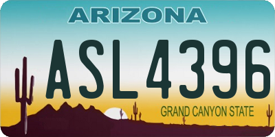 AZ license plate ASL4396