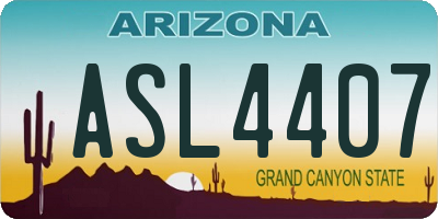 AZ license plate ASL4407