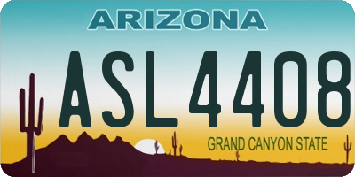 AZ license plate ASL4408