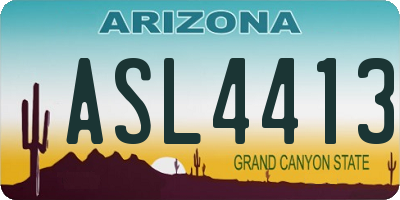 AZ license plate ASL4413
