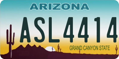 AZ license plate ASL4414