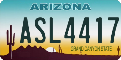 AZ license plate ASL4417