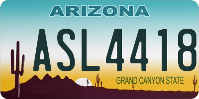 AZ license plate ASL4418