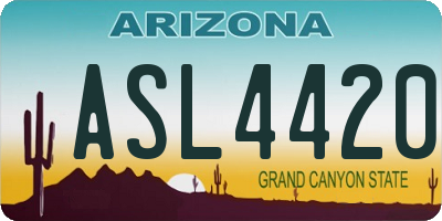 AZ license plate ASL4420