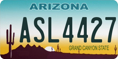 AZ license plate ASL4427