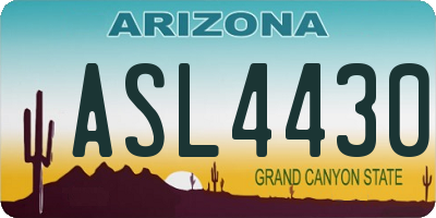 AZ license plate ASL4430