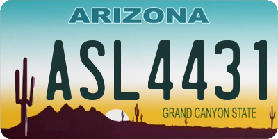 AZ license plate ASL4431