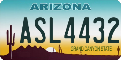 AZ license plate ASL4432