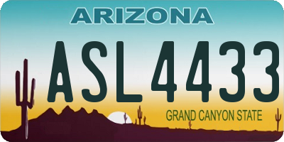 AZ license plate ASL4433