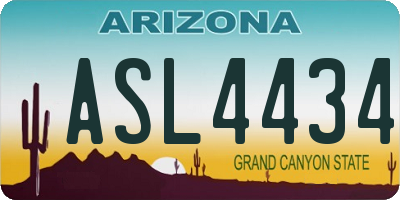 AZ license plate ASL4434