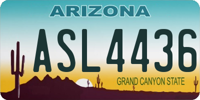 AZ license plate ASL4436