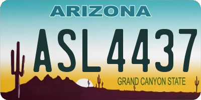 AZ license plate ASL4437