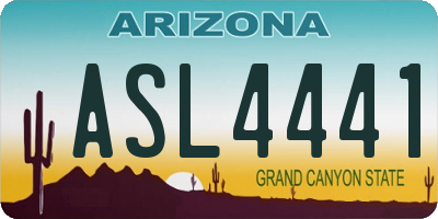 AZ license plate ASL4441