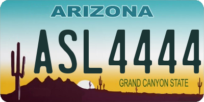 AZ license plate ASL4444