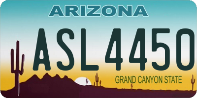 AZ license plate ASL4450