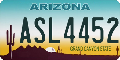 AZ license plate ASL4452