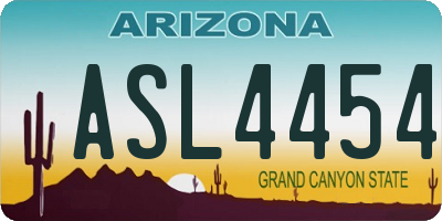 AZ license plate ASL4454