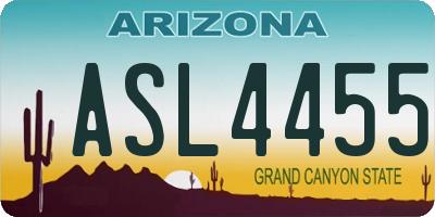AZ license plate ASL4455