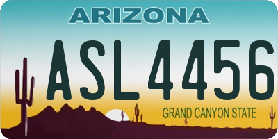 AZ license plate ASL4456