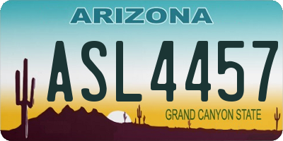 AZ license plate ASL4457