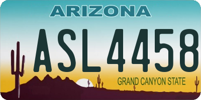 AZ license plate ASL4458