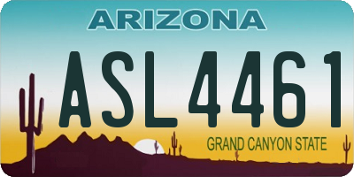 AZ license plate ASL4461