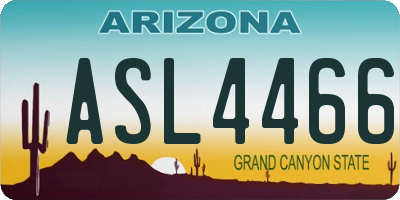 AZ license plate ASL4466