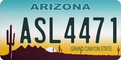 AZ license plate ASL4471