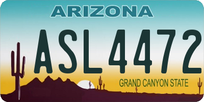 AZ license plate ASL4472