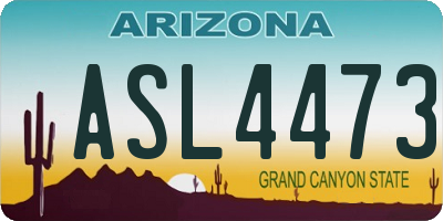 AZ license plate ASL4473