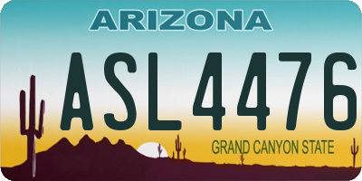 AZ license plate ASL4476