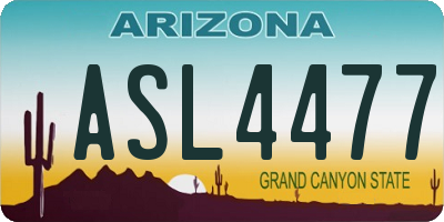 AZ license plate ASL4477