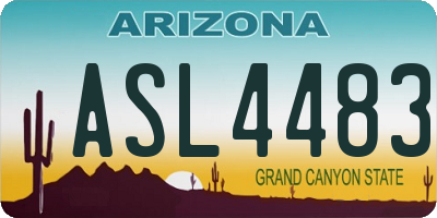 AZ license plate ASL4483