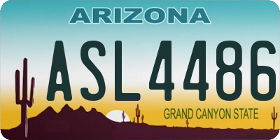 AZ license plate ASL4486