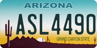 AZ license plate ASL4490